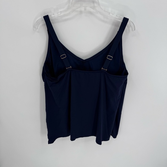 Lands' End No Wire Tankini Top Size 18 D Navy Blue Adjustable Lined Women’s - Picture 4 of 7